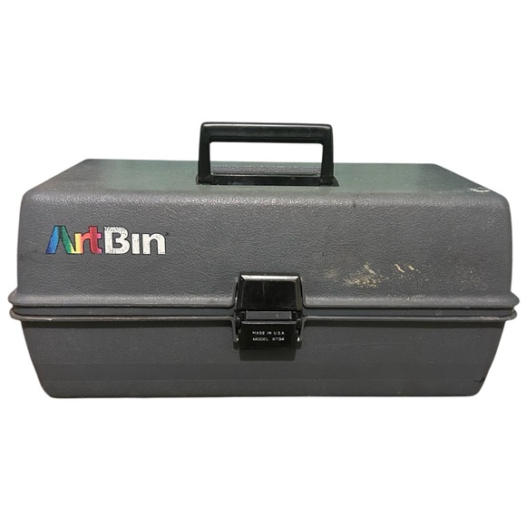 Vintage Art Bin 3 Tray Organizer Box 8734 1990s Gray